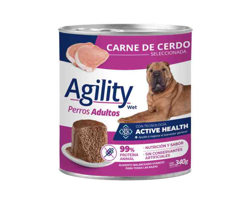 LATA AGILITY PERRO CERDO 340 GM